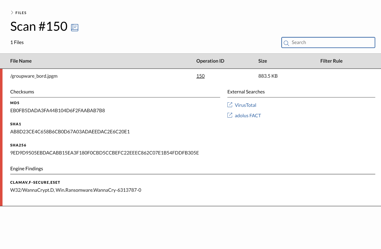 Find files by checksum