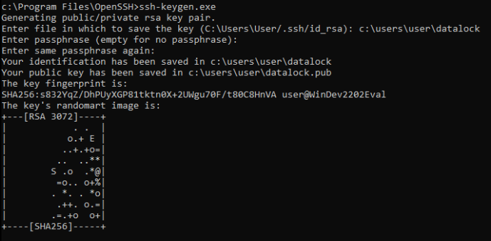 SSH key generation using ssh-keygen